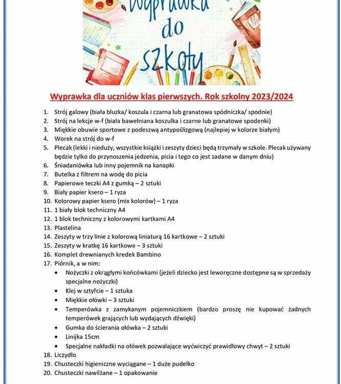 Zdjęcie do Wyprawka pierwszoklasisty