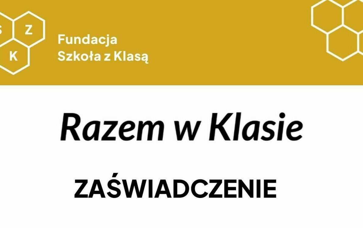 Zdjęcie do certyfikat RAZEM W KLASIE