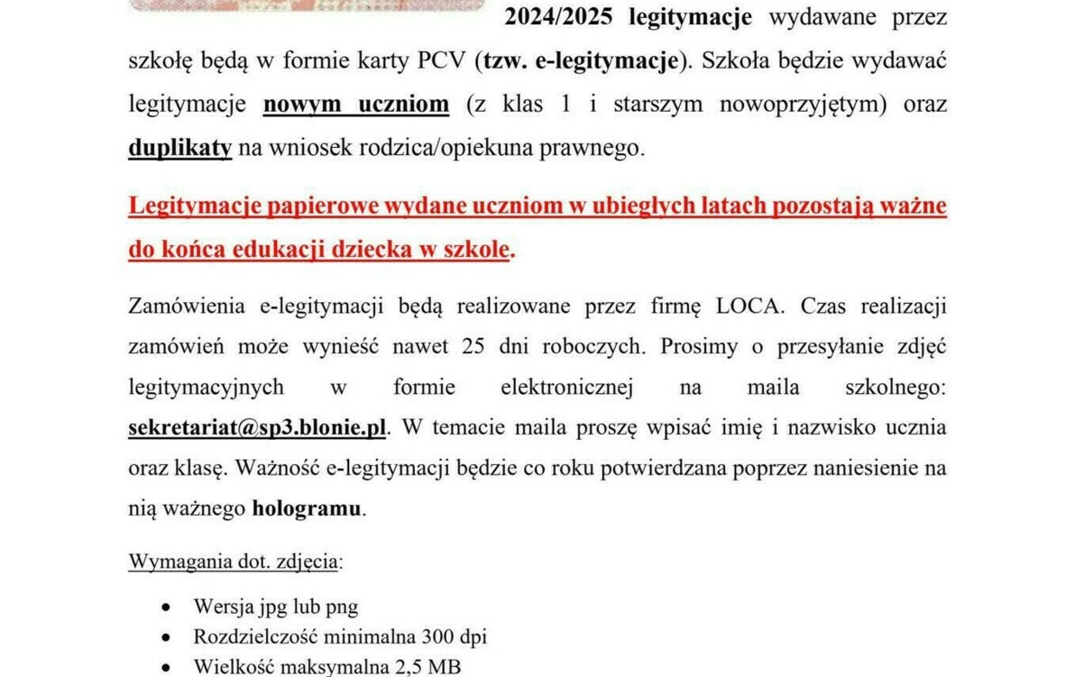 Zdjęcie do Legitymacja