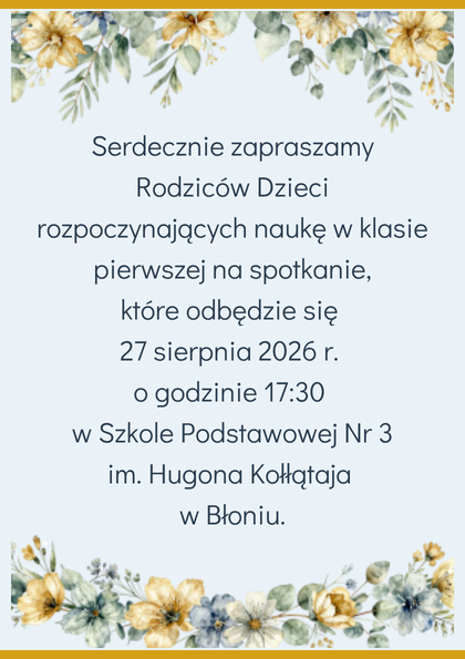 Zaproszenie dla rodziców