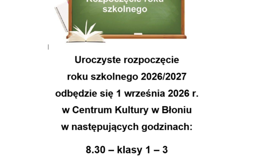 Zdjęcie do Rozpoczęcie roku szkolnego 2026/2027
